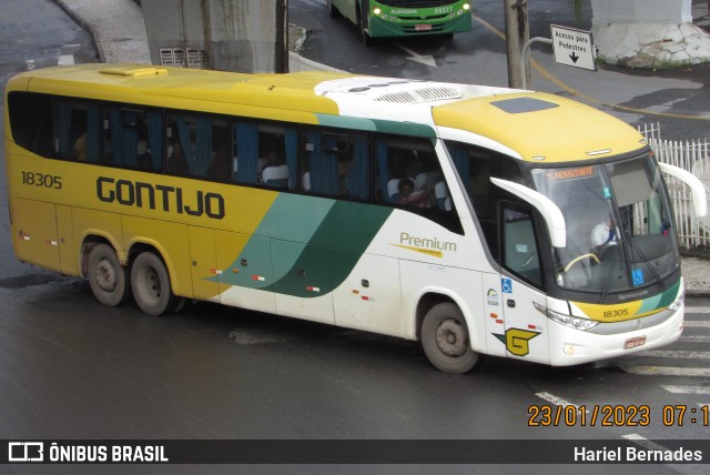 Empresa Gontijo de Transportes 18305 na cidade de Belo Horizonte, Minas Gerais, Brasil, por Hariel Bernades. ID da foto: 10928637.