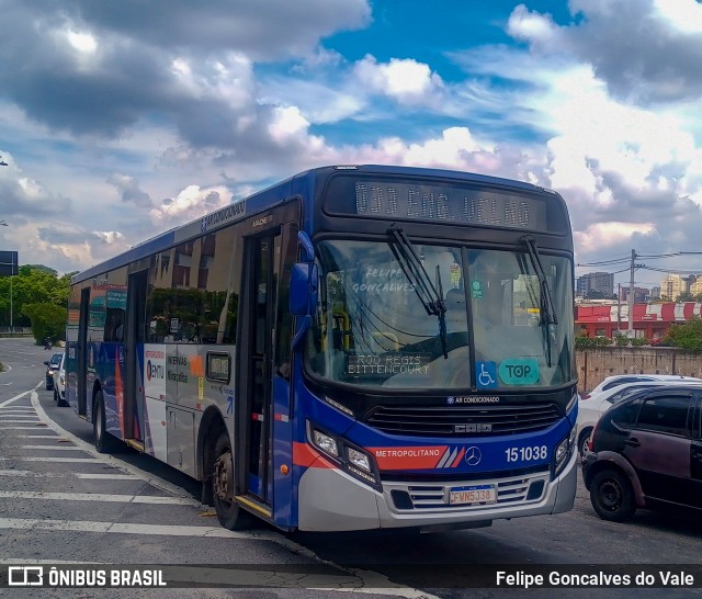 Viação Miracatiba 15.1038 na cidade de Taboão da Serra, São Paulo, Brasil, por Felipe Goncalves do Vale. ID da foto: 10928022.