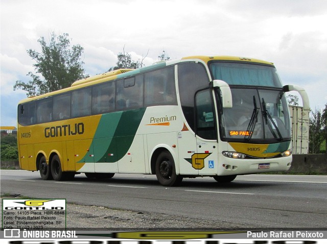 Empresa Gontijo de Transportes 14105 na cidade de Pindamonhangaba, São Paulo, Brasil, por Paulo Rafael Peixoto. Número da foto: #10927122.