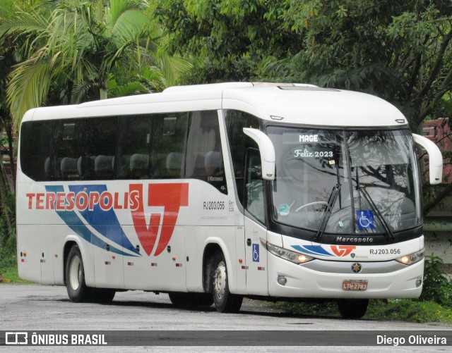 Viação Teresópolis RJ 203.056 na cidade de Teresópolis, Rio de Janeiro, Brasil, por Diego Oliveira. ID da foto: 10929646.