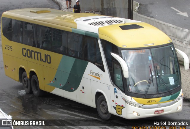 Empresa Gontijo de Transportes 21315 na cidade de Belo Horizonte, Minas Gerais, Brasil, por Hariel Bernades. ID da foto: 10932405.