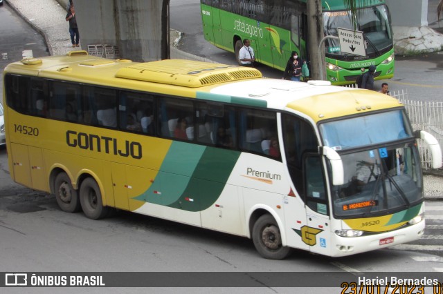 Empresa Gontijo de Transportes 14520 na cidade de Belo Horizonte, Minas Gerais, Brasil, por Hariel Bernades. Número da foto: #10932335.