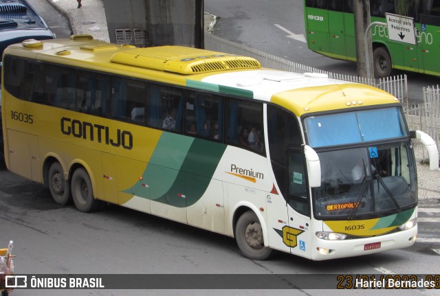 Empresa Gontijo de Transportes 16035 na cidade de Belo Horizonte, Minas Gerais, Brasil, por Hariel Bernades. ID da foto: 10932178.