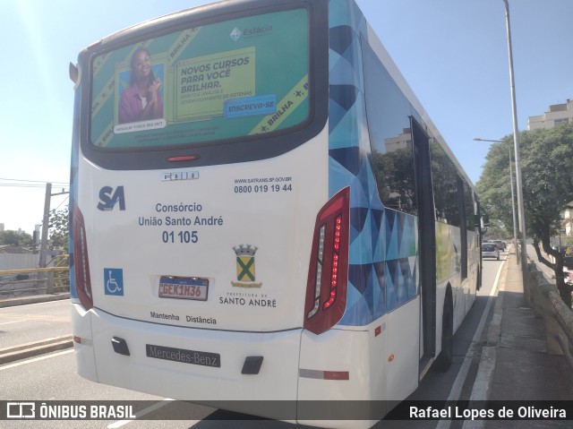 Viação Guaianazes 01 105 na cidade de Santo André, São Paulo, Brasil, por Rafael Lopes de Oliveira. Número da foto: #10931173.