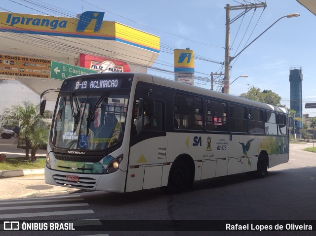 Viação Vaz 02 678 na cidade de Santo André, São Paulo, Brasil, por Rafael Lopes de Oliveira. ID da foto: 10931258.