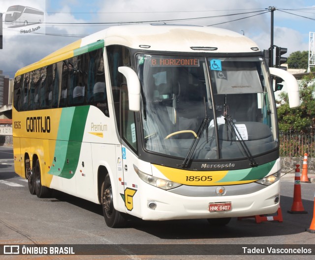 Empresa Gontijo de Transportes 18505 na cidade de Belo Horizonte, Minas Gerais, Brasil, por Tadeu Vasconcelos. ID da foto: 10931049.