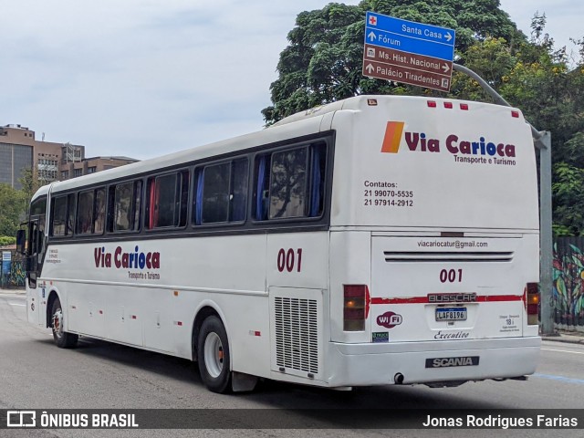 Via Carioca Transporte e Turismo 001 na cidade de Rio de Janeiro, Rio de Janeiro, Brasil, por Jonas Rodrigues Farias. ID da foto: 10937549.