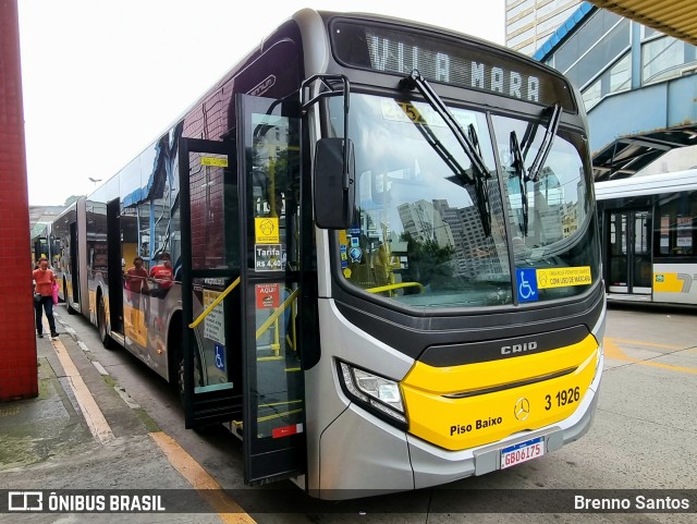 Viação Metrópole Paulista - Zona Leste 3 1926 na cidade de São Paulo, São Paulo, Brasil, por Brenno Santos. Número da foto: #10934504.