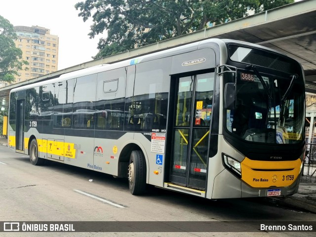Viação Metrópole Paulista - Zona Leste 3 1759 na cidade de São Paulo, São Paulo, Brasil, por Brenno Santos. Número da foto: #10934500.
