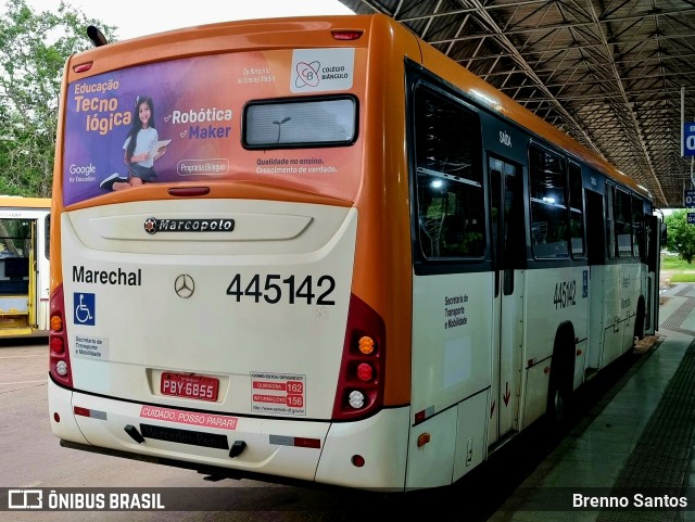 Auto Viação Marechal Brasília 445142 na cidade de Taguatinga, Distrito Federal, Brasil, por Brenno Santos. ID da foto: 10936630.