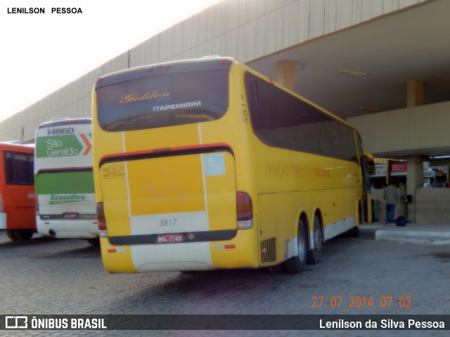 Viação Itapemirim 5817 na cidade de Caruaru, Pernambuco, Brasil, por Lenilson da Silva Pessoa. Número da foto: #10936616.
