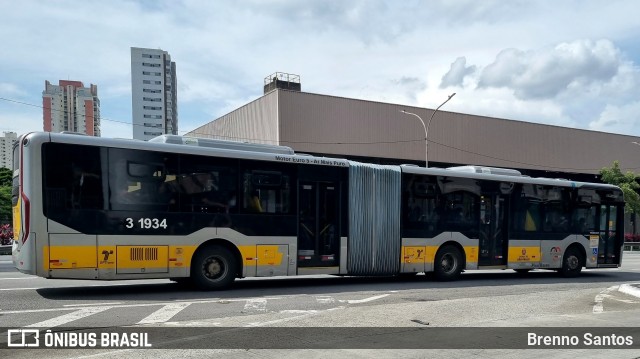 Viação Metrópole Paulista - Zona Leste 3 1934 na cidade de São Paulo, São Paulo, Brasil, por Brenno Santos. ID da foto: 10934519.