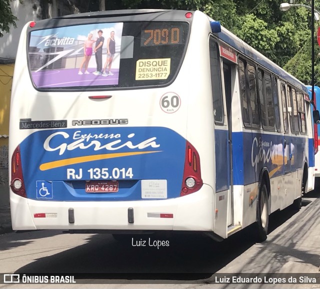 Expresso Garcia RJ 135.014 na cidade de Niterói, Rio de Janeiro, Brasil, por Luiz Eduardo Lopes da Silva. Número da foto: #10935486.