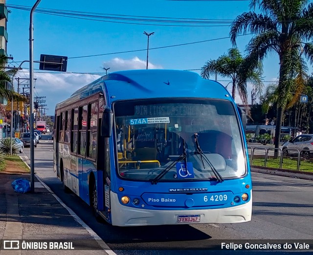 Viação Paratodos > São Jorge > Metropolitana São Paulo > Mobibrasil 6 4209 na cidade de São Paulo, São Paulo, Brasil, por Felipe Goncalves do Vale. ID da foto: 10934534.