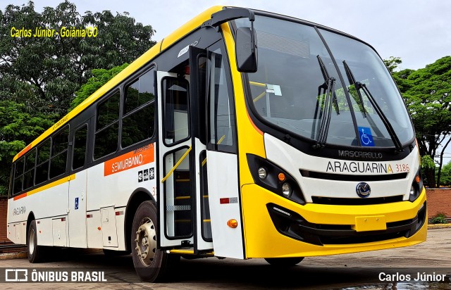 Viação Araguarina 3186 na cidade de Aparecida de Goiânia, Goiás, Brasil, por Carlos Júnior. ID da foto: 10939091.