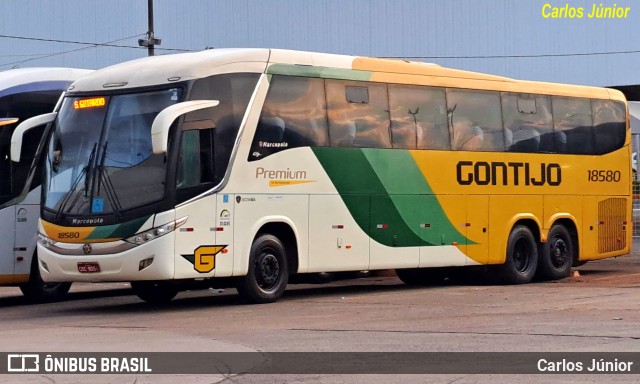 Empresa Gontijo de Transportes 18580 na cidade de Goiânia, Goiás, Brasil, por Carlos Júnior. ID da foto: 10937976.