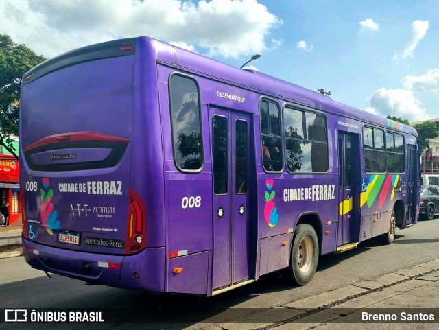 ATT - Alto Tietê Transportes Ferraz de Vasconcelos 008 na cidade de Ferraz de Vasconcelos, São Paulo, Brasil, por Brenno Santos. ID da foto: 10939737.