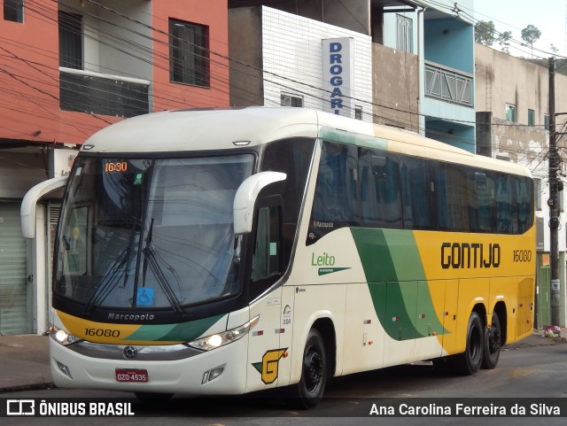 Empresa Gontijo de Transportes 16080 na cidade de Timóteo, Minas Gerais, Brasil, por Ana Carolina Ferreira da Silva. ID da foto: 10938407.