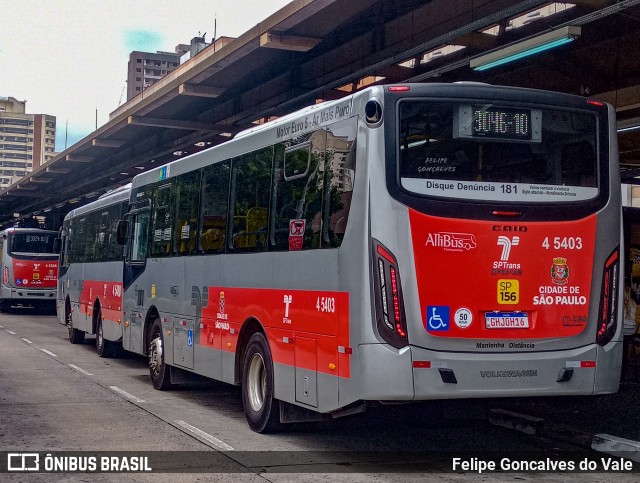 Allibus Transportes 4 5403 na cidade de São Paulo, São Paulo, Brasil, por Felipe Goncalves do Vale. ID da foto: 10938698.