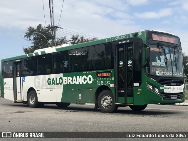 Viação Galo Branco RJ 181.033 na cidade de Niterói, Rio de Janeiro, Brasil, por Luiz Eduardo Lopes da Silva. ID da foto: 11001520.