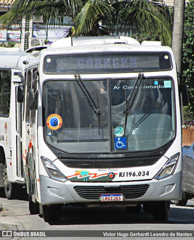 Viação Montes Brancos RJ 196.034 na cidade de Cabo Frio, Rio de Janeiro, Brasil, por Victor Hugo Gerhardt Leandro de Nantes. ID da foto: 11000798.