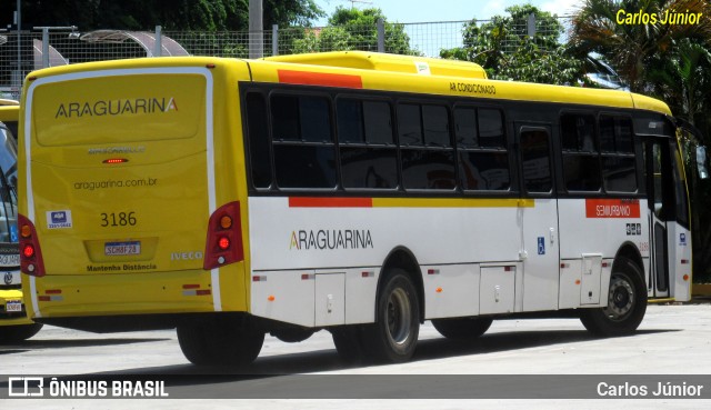 Viação Araguarina 3186 na cidade de Goiânia, Goiás, Brasil, por Carlos Júnior. ID da foto: 11001740.