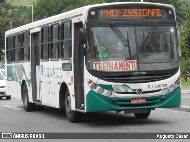 Viação Vila Rica RJ 206.031 na cidade de Nova Iguaçu, Rio de Janeiro, Brasil, por Augusto César. Número da foto: #11001240.
