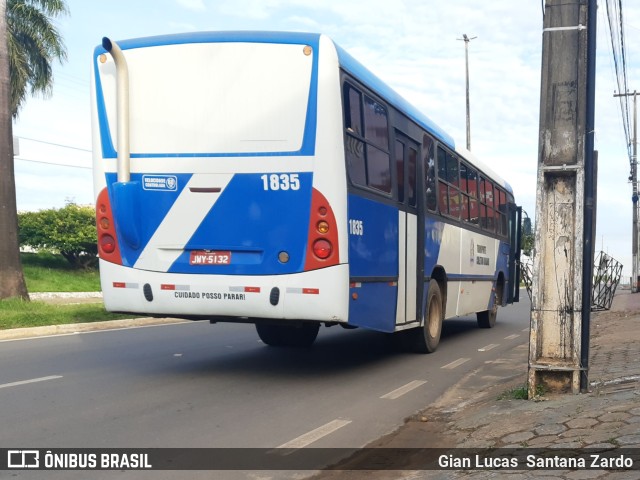 Transvida Transporte Coletivo 1835 na cidade de Ji-Paraná, Rondônia, Brasil, por Gian Lucas  Santana Zardo. Número da foto: #10999729.