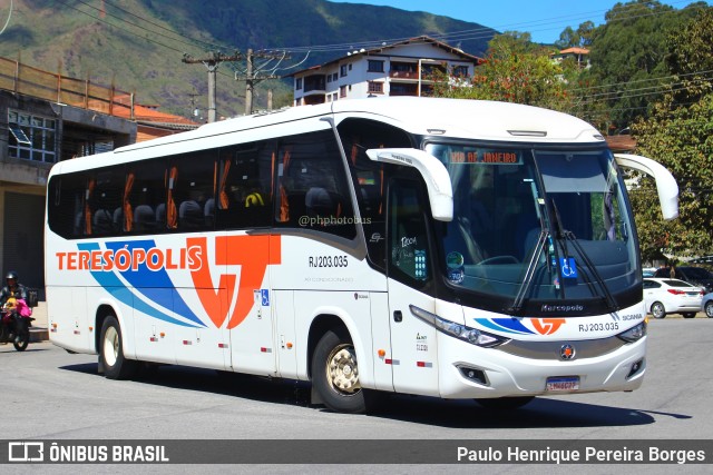 Viação Teresópolis RJ 203.035 na cidade de Teresópolis, Rio de Janeiro, Brasil, por Paulo Henrique Pereira Borges. Número da foto: #11002151.