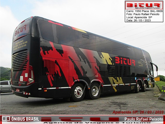 Bitur Transporte Coletivo e Turismo 1550 na cidade de Aparecida, São Paulo, Brasil, por Paulo Rafael Peixoto. Número da foto: #11000362.