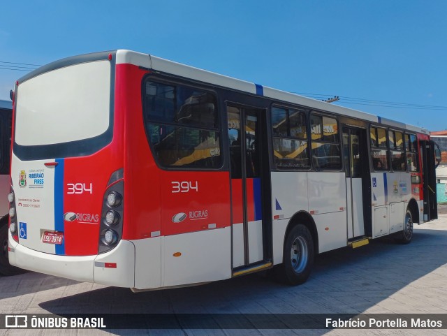 Rigras Transporte Coletivo e Turismo 394 na cidade de Ribeirão Pires, São Paulo, Brasil, por Fabrício Portella Matos. ID da foto: 11001866.