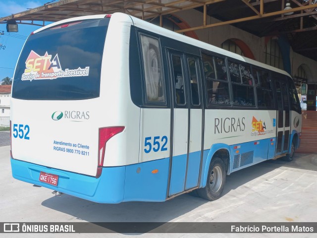 Rigras Transporte Coletivo e Turismo 552 na cidade de Ribeirão Pires, São Paulo, Brasil, por Fabrício Portella Matos. Número da foto: #11001766.