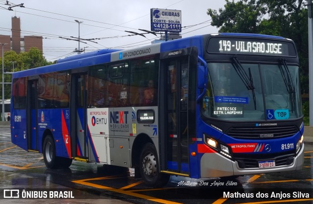 Next Mobilidade - ABC Sistema de Transporte 81.911 na cidade de São Bernardo do Campo, São Paulo, Brasil, por Matheus dos Anjos Silva. ID da foto: 11002789.