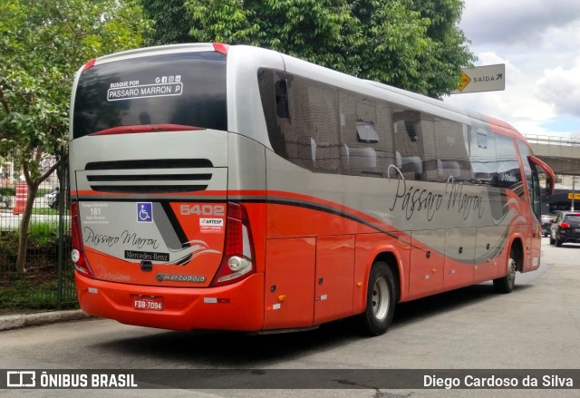 Empresa de Ônibus Pássaro Marron 5402 na cidade de São Paulo, São Paulo, Brasil, por Diego Cardoso da Silva. Número da foto: #11000185.