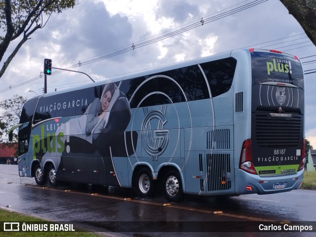 Viação Garcia 88187 na cidade de Cascavel, Paraná, Brasil, por Carlos Campos. ID da foto: 11000779.