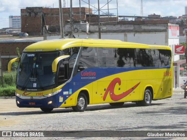 Coletivo Transportes 1505 na cidade de Caruaru, Pernambuco, Brasil, por Glauber Medeiros. ID da foto: 11026334.