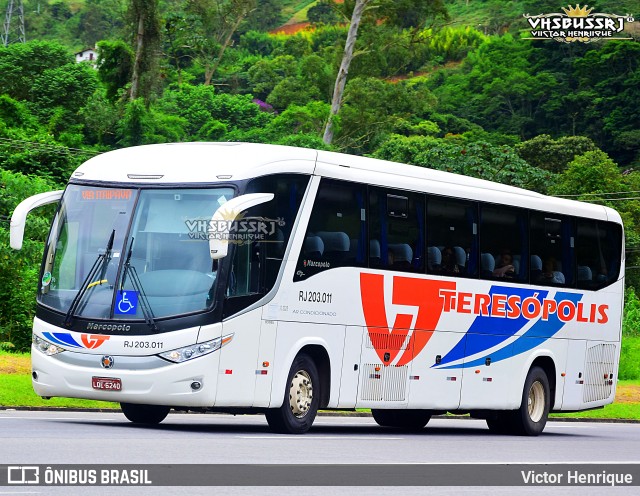 Viação Teresópolis RJ 203.011 na cidade de Petrópolis, Rio de Janeiro, Brasil, por Victor Henrique. Número da foto: #11026549.