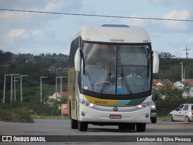 Empresa Gontijo de Transportes 18535 na cidade de Taquaritinga do Norte, Pernambuco, Brasil, por Lenilson da Silva Pessoa. ID da foto: 11029768.