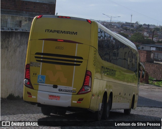 Viação Itapemirim 60035 na cidade de Caruaru, Pernambuco, Brasil, por Lenilson da Silva Pessoa. Número da foto: #11029565.