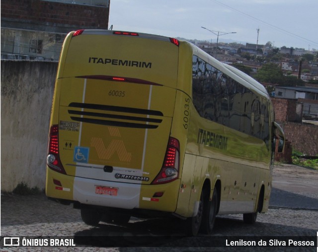 Viação Itapemirim 60035 na cidade de Caruaru, Pernambuco, Brasil, por Lenilson da Silva Pessoa. ID da foto: 11029565.