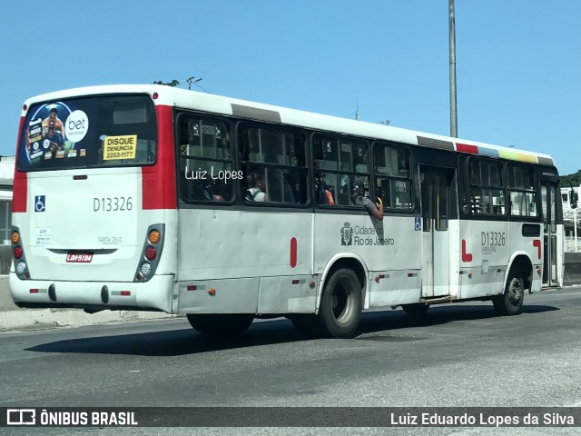 Transportes Barra D13326 na cidade de Rio de Janeiro, Rio de Janeiro, Brasil, por Luiz Eduardo Lopes da Silva. ID da foto: 11028291.