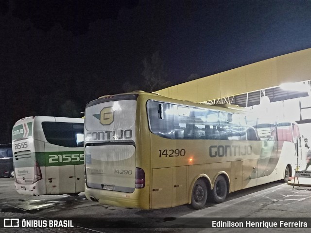 Empresa Gontijo de Transportes 14290 na cidade de Perdões, Minas Gerais, Brasil, por Edinilson Henrique Ferreira. ID da foto: 11032560.