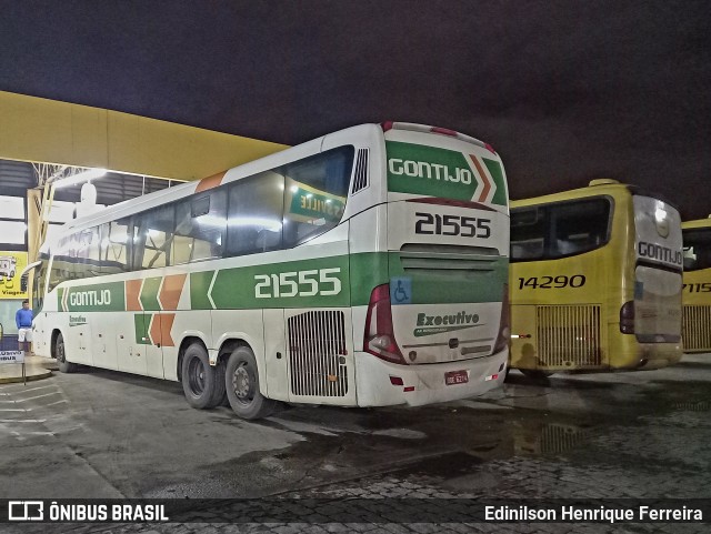 Empresa Gontijo de Transportes 21555 na cidade de Perdões, Minas Gerais, Brasil, por Edinilson Henrique Ferreira. ID da foto: 11032549.