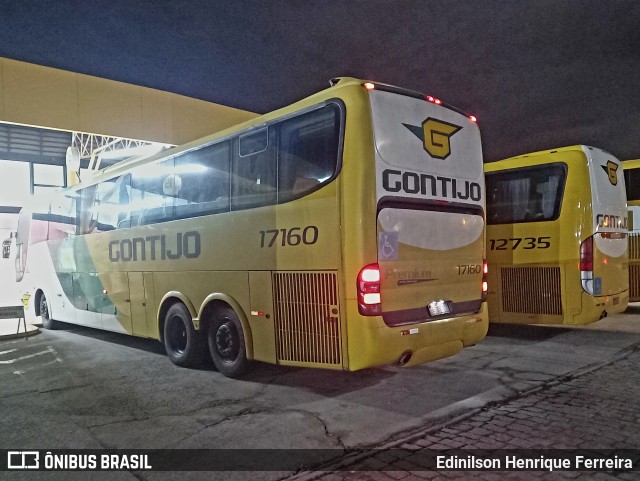 Empresa Gontijo de Transportes 17160 na cidade de Perdões, Minas Gerais, Brasil, por Edinilson Henrique Ferreira. ID da foto: 11032569.