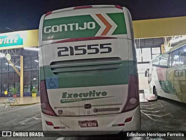 Empresa Gontijo de Transportes 21555 na cidade de Perdões, Minas Gerais, Brasil, por Edinilson Henrique Ferreira. ID da foto: 11032550.