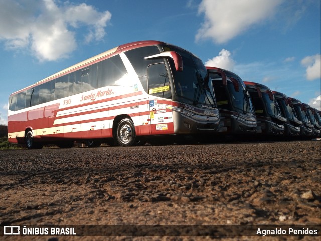 Santa Maria Fretamento e Turismo 730 na cidade de Barretos, São Paulo, Brasil, por Agnaldo Penides. ID da foto: 11030872.