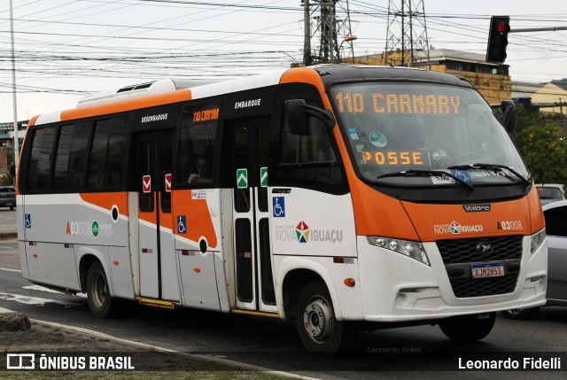 Linave Transportes A03008 na cidade de Nova Iguaçu, Rio de Janeiro, Brasil, por Leonardo Fidelli. ID da foto: 11031521.