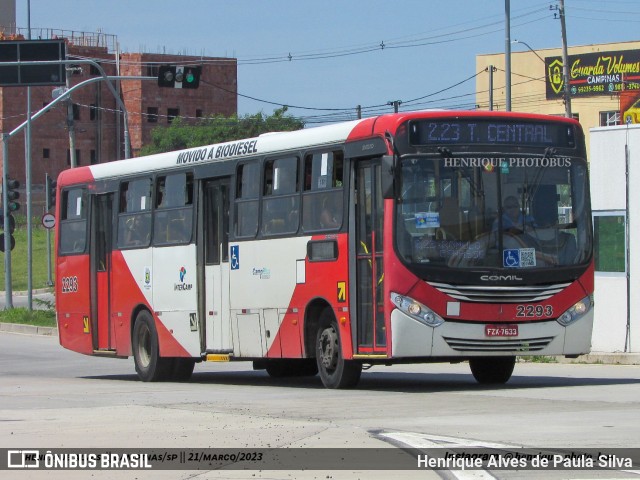 Expresso CampiBus 2293 na cidade de Campinas, São Paulo, Brasil, por Henrique Alves de Paula Silva. ID da foto: 11033795.