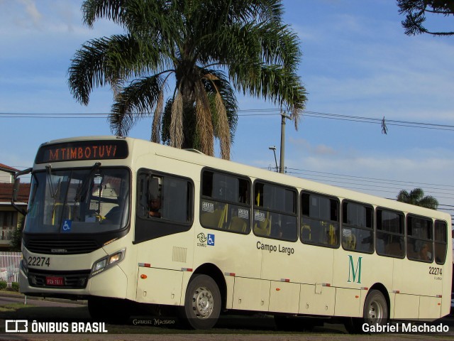 Empresa de Ônibus Campo Largo 22274 na cidade de Curitiba, Paraná, Brasil, por Gabriel Machado. ID da foto: 11034986.