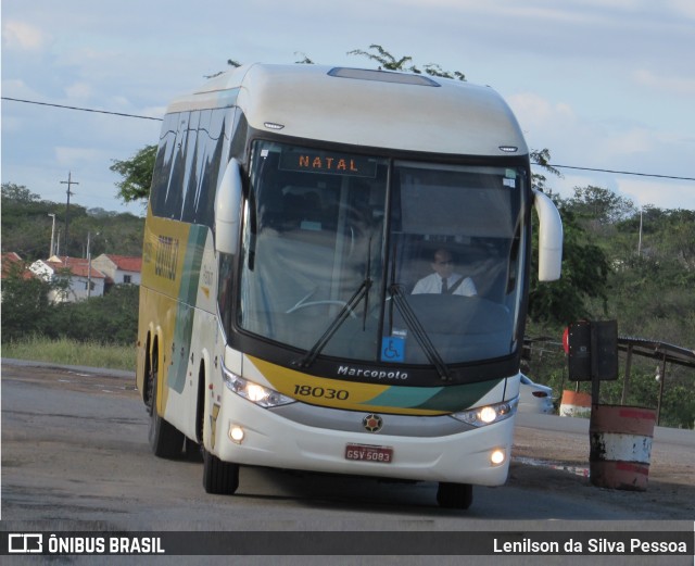 Empresa Gontijo de Transportes 18030 na cidade de Taquaritinga do Norte, Pernambuco, Brasil, por Lenilson da Silva Pessoa. ID da foto: 11037051.